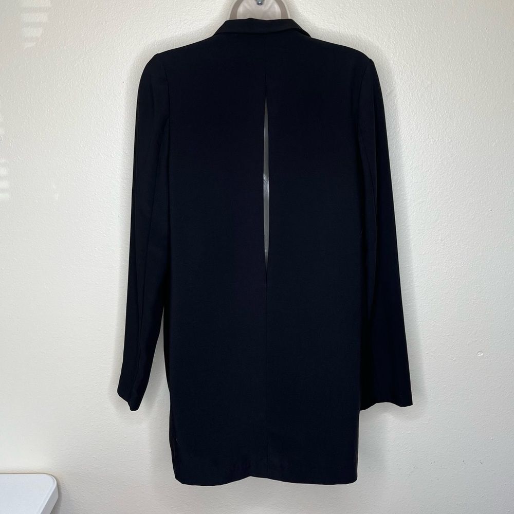 Aryn K Open Back Black Single Button Long Line Blazer Jacket Womens Medium FLAW - Picture 6 of 14